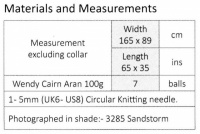Knitting Pattern - Wendy 5914 - Cairn Aran - Shawl Collar Wrap